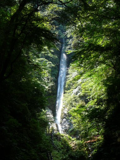 滝沢川から流れ落ちる洒水の滝