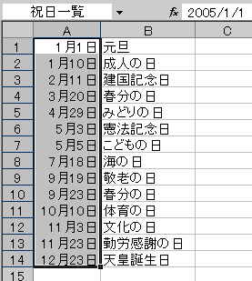 条件付き書式名前ボックス