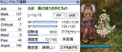 ホムレベルアップ