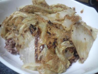 白菜の生姜焼き丼.JPG