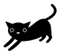 黒猫イラスト　伸び