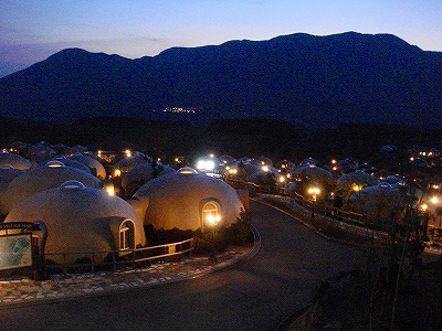 コテージの夜景