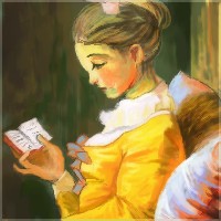 読書をする女