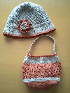 ☆手編みぼうし と 手編みバッグ☆