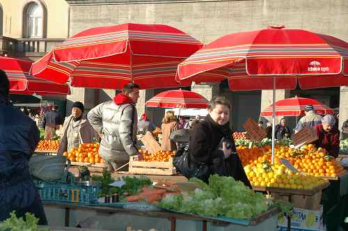 ザグレブの青果市場
