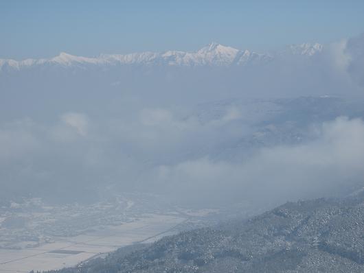 モンデウススキー場から見えた穂高連峰