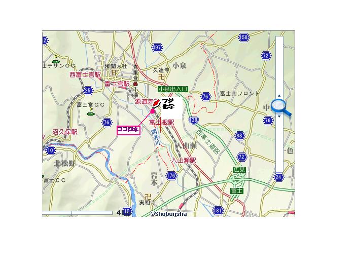 富士宮市小泉４１３－２　ココロネ　広域地図　案内