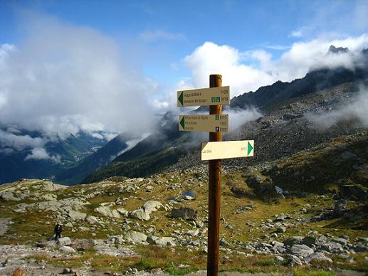 【シャモニ】プラン・ドゥ・レギュイーユ駅道標