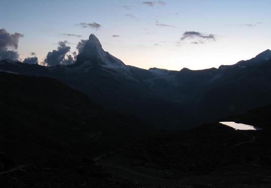 夕暮れのステリゼーとマッターホルン
