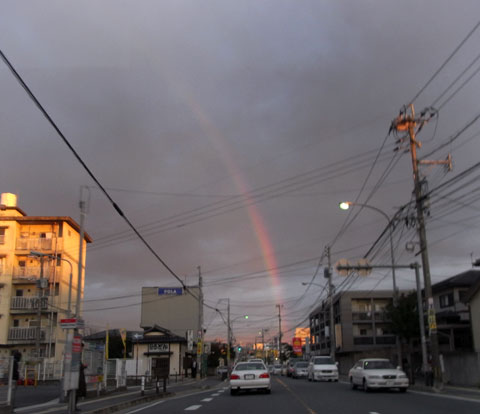 朝の虹