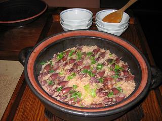 仕上げ、ホタルイカ釜飯