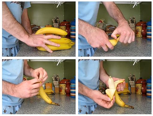サル式バナナの皮の剥き方