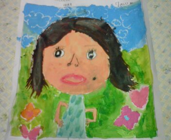 7歳長女の描いた「母」の絵