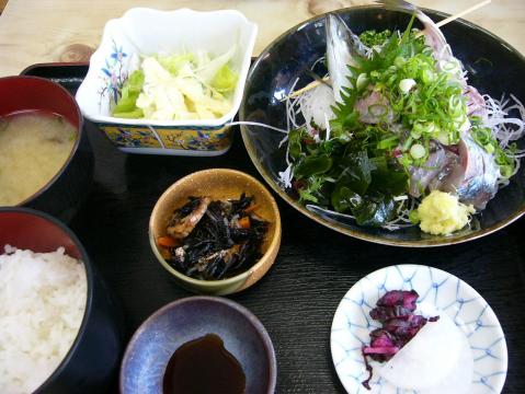 鰺刺身定食