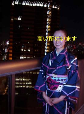 ベランダで