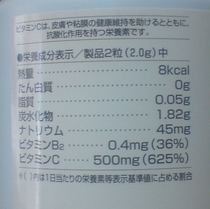 ビタミンC成分表示