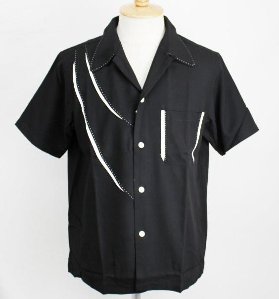 正規取扱 Dry Bones(ドライボーンズ) Shark Gill Open Shirts(シャークギルオープンシャツ) Black ブラック
