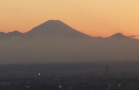 富士山と夕暮れ