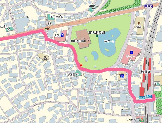 妙蓮寺地図