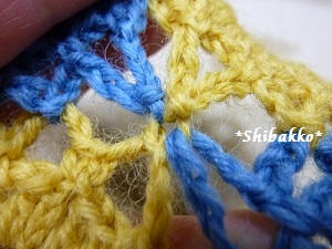 円形モチーフのモチーフつなぎの編み地♪3