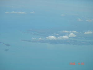 帰国の途の飛行機から見たグレートバリアリーフ１