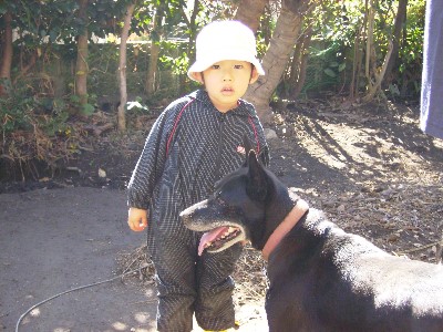 11月20日　庭でアクアと