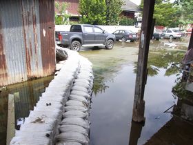 洪水対策の土嚢