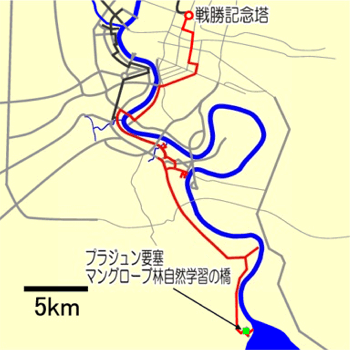 プラジュン要塞マングローブ林自然学習の橋