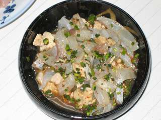 ウマズラハギの肝和え