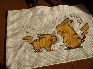 ピカチュウ刺繍