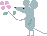 ピンク花贈呈ネズミ