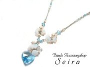キラキラアクアハートネックレス