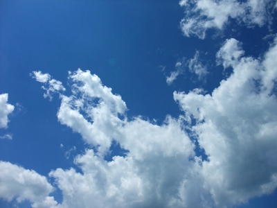 山頂から降りる時の空