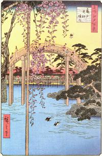 東都名所 亀井戸天満宮境内雪