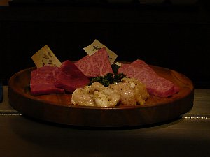 ANの鉄板焼きコースのお肉（もとぶ牛）