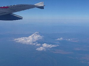 飛行機から見る富士山