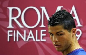 Cristiano Ronaldo arrives for a press conference at the Olympic stadium in Rome.jpg
