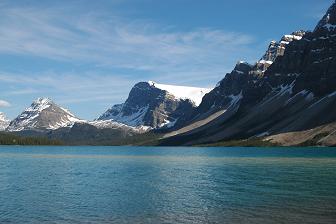 Bow lake in the Rocky Mountains