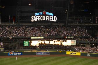 Safeco field at night