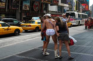 naked cowboy in N.Y.