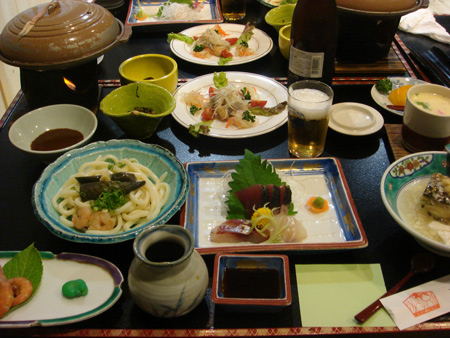 琴平温泉旅館の晩ごはん