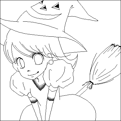 魔女っ子線画