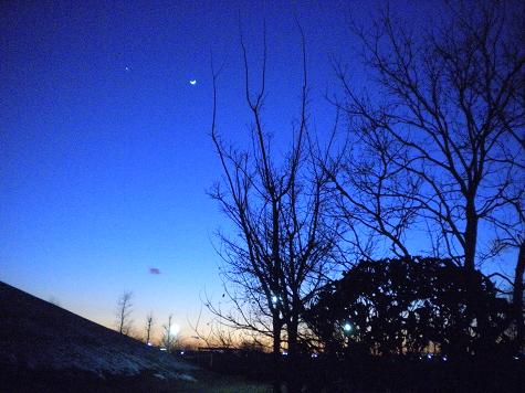 上空に下弦の月.JPG