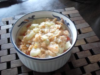 サーモンとトマトのドリア