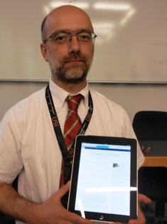 Professor Cantoni with iPad.JPG