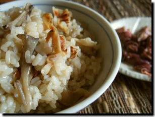 ほたてのひも炊き込みご飯＠活力なべ