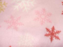 フリース　雪の結晶　ピンク