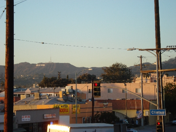 Hollywood sign with sunset