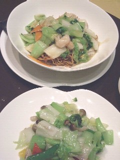 海鮮あんかけ焼きそば＆野菜炒め