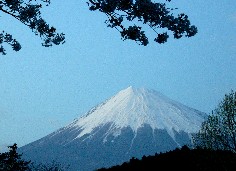 夕暮れの富士山